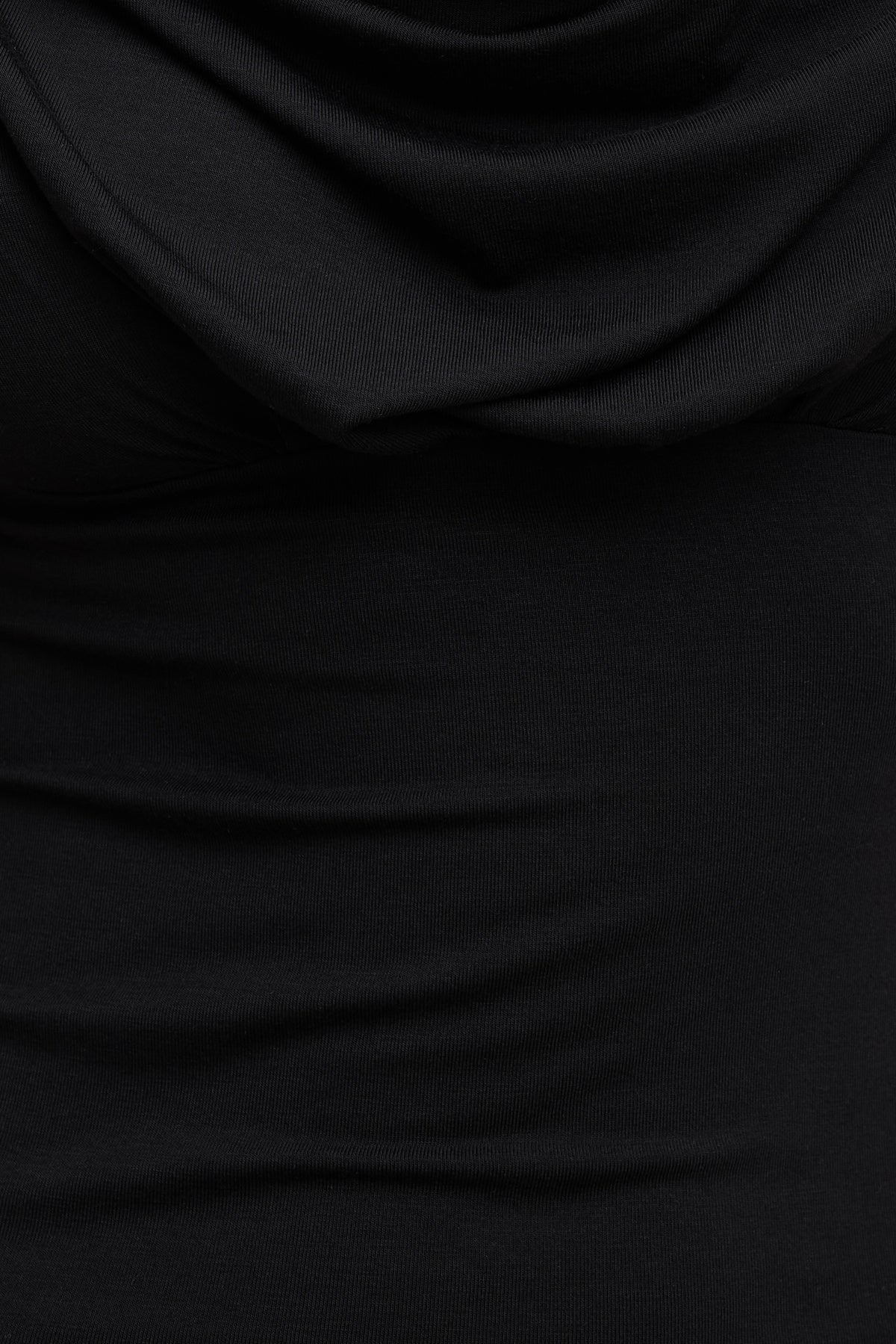 Dynamite Draped Scoop Neck Top Black