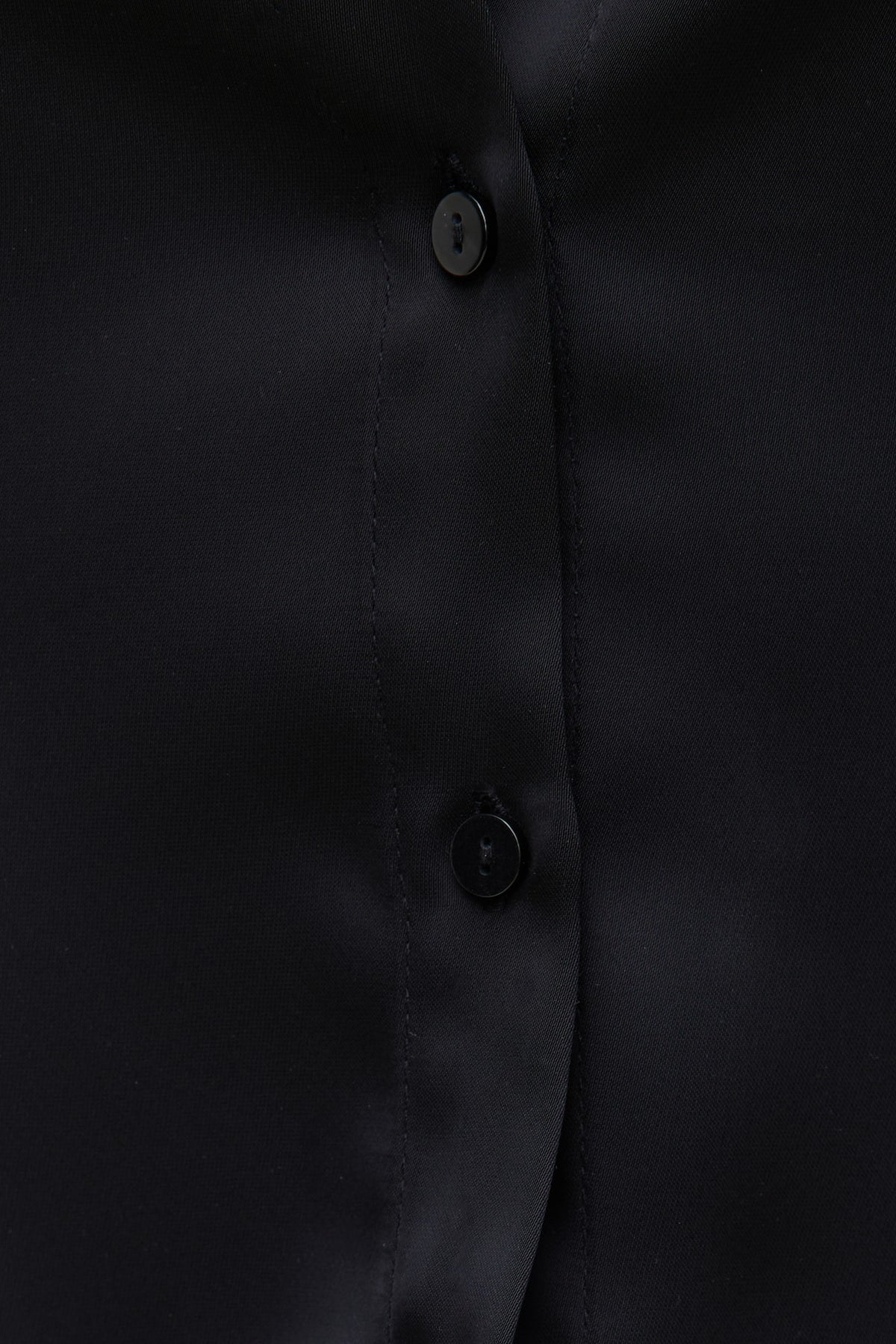 Dynamite Eva Cinched Satin Shirt Black