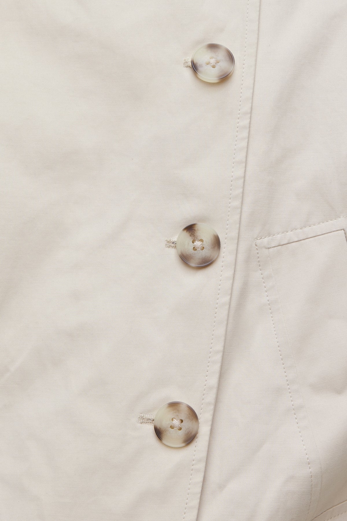 Dynamite Twill Asymmetric Button Up Jacket Beige