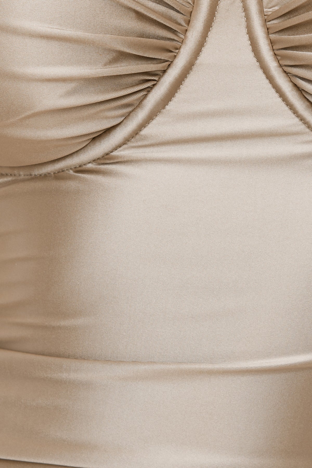 Dynamite Monet Stretch Satin Top Beige