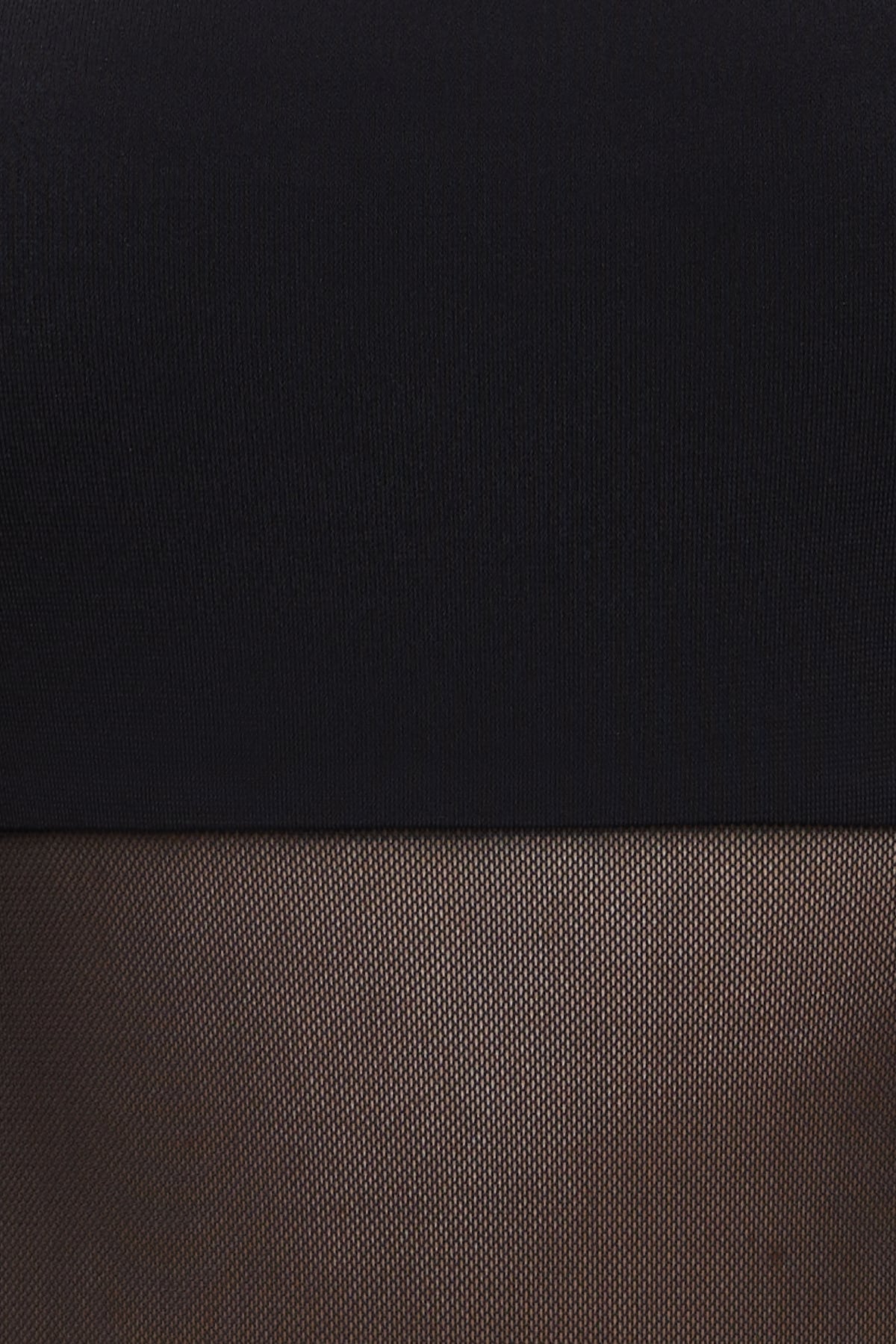 Dynamite Bandeau Sheer Mesh Bodysuit Black