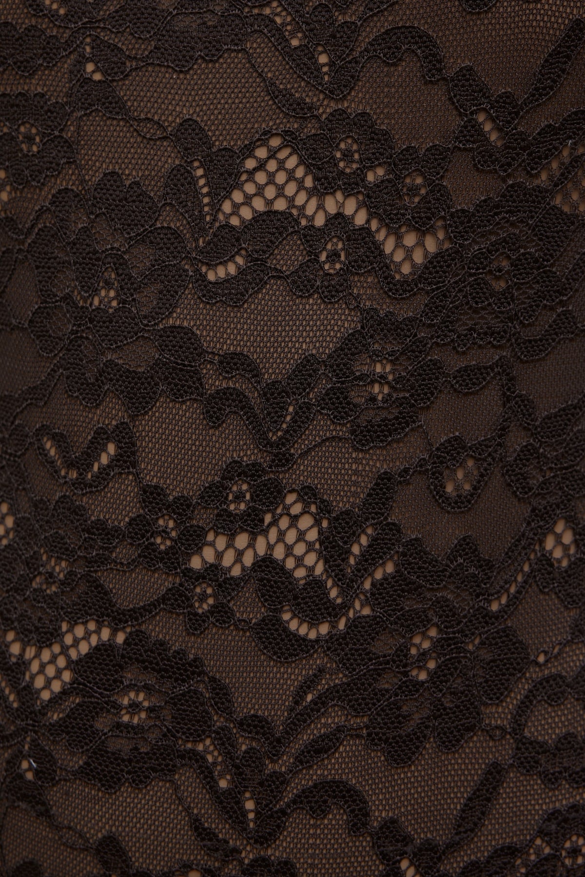 Dynamite Mock Neck Lace Bodysuit Brown