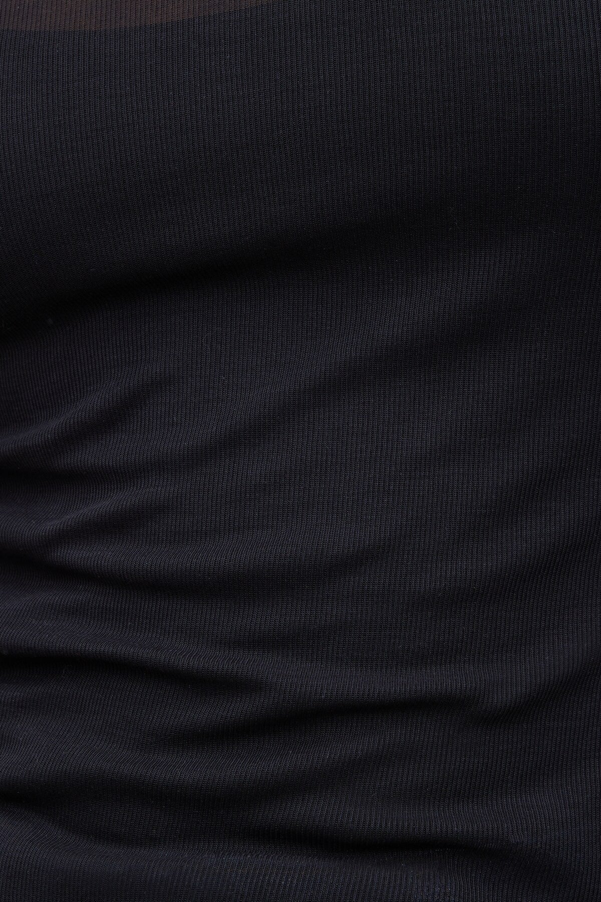 Dynamite Sheer Layered Cami and Long Sleeve T Shirt Black