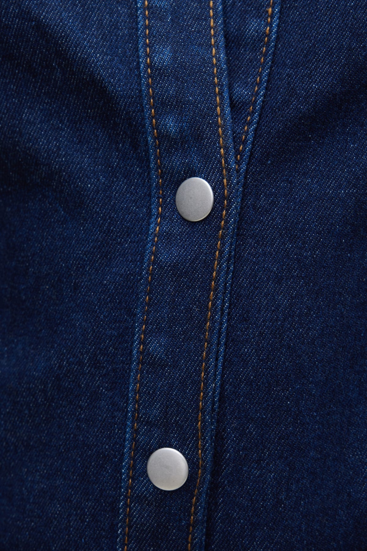 Dynamite Cinched Stretch Denim Shirt Blue