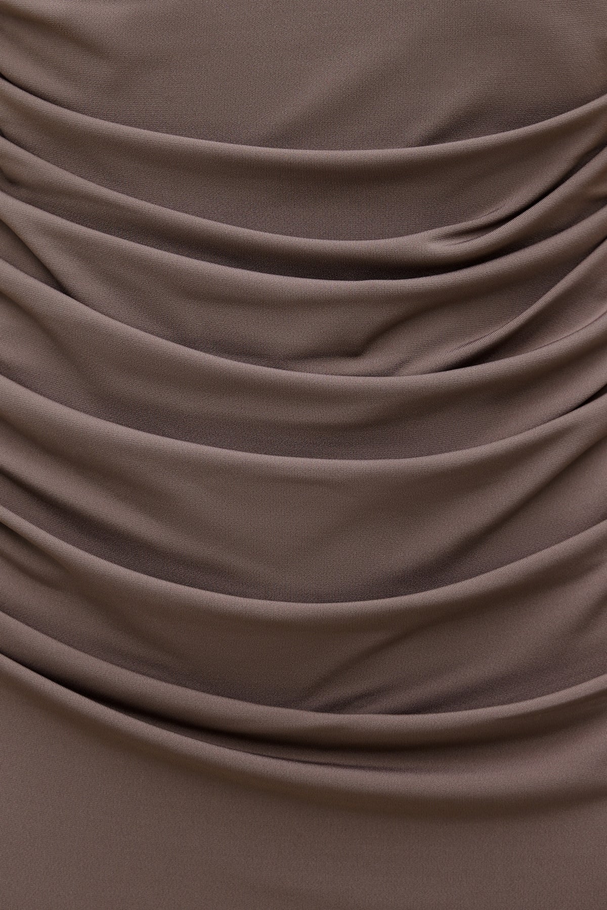Dynamite Bria Sculpt Mock Neck Maxi Dress Brown