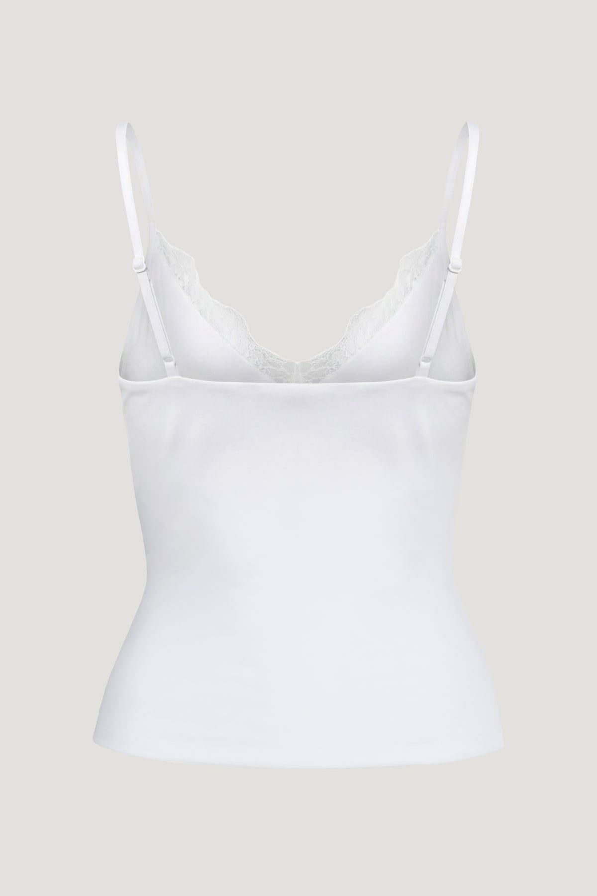 Dynamite Sculpt Lace Trim Cami Top White