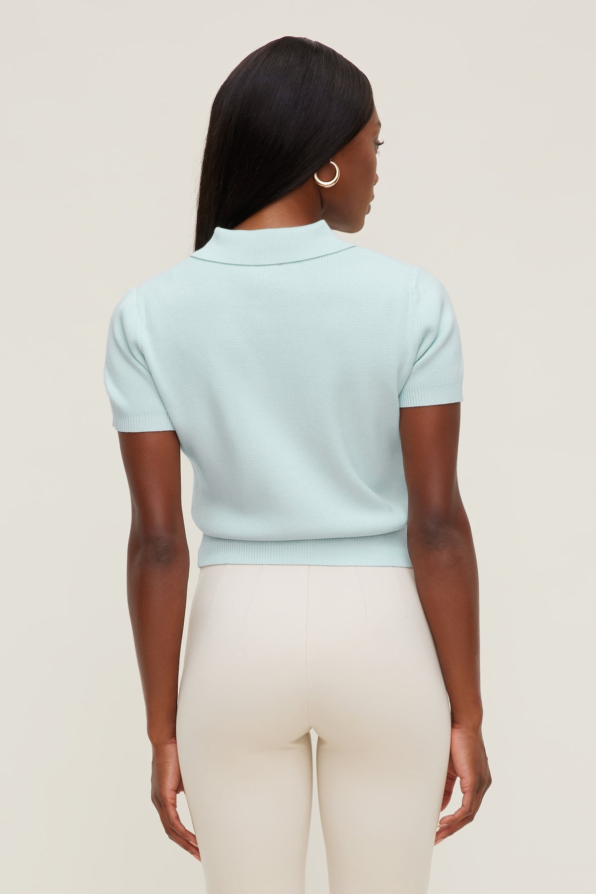 Dynamite Polo Crewneck Cardigan Blue