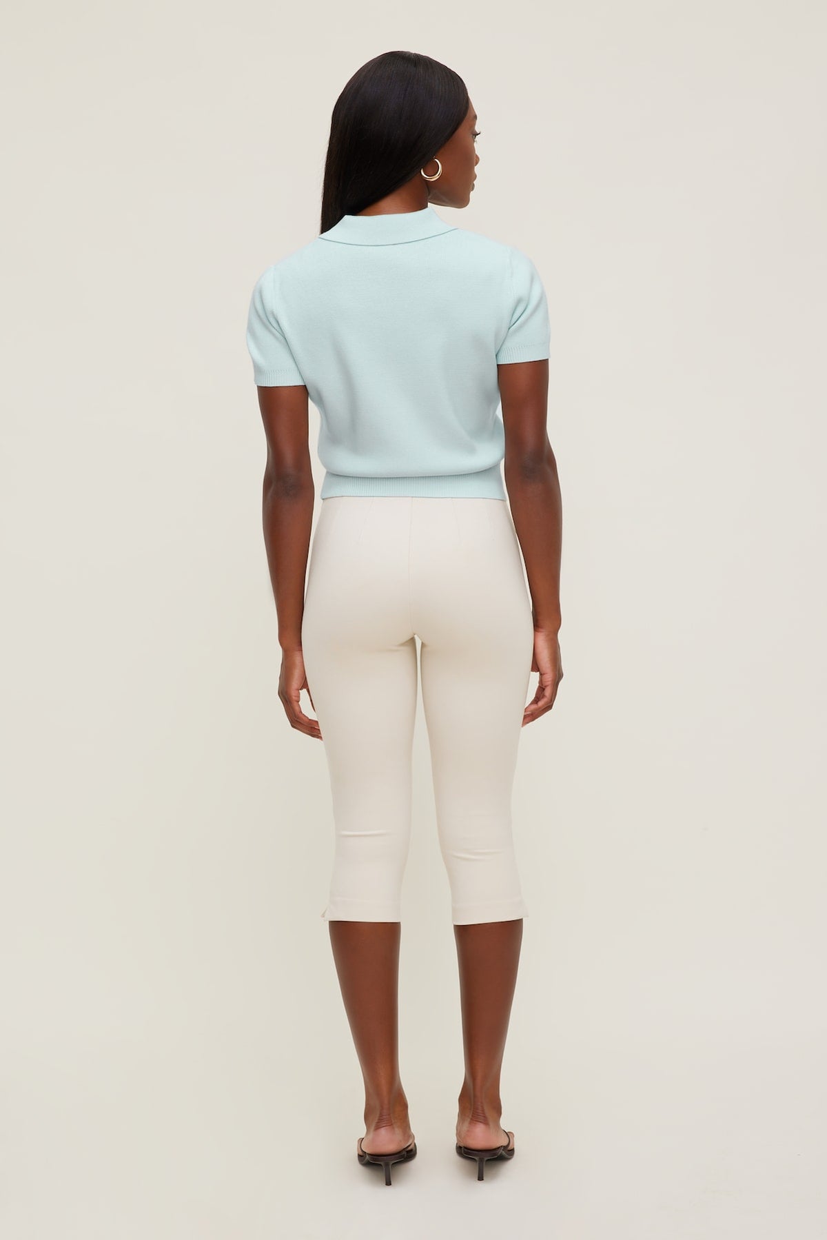 Dynamite Polo Crewneck Cardigan Blue