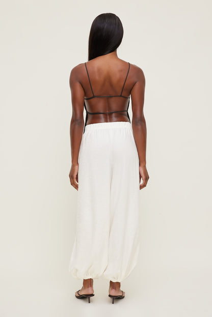 Dynamite Linen Apron Top Brown