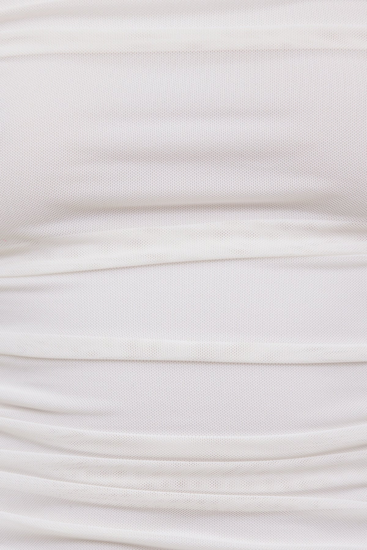 Dynamite Ruched Mesh Tank Top White