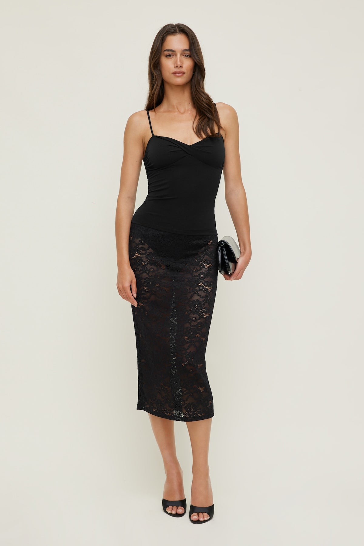 Dynamite Twisted Cami Top Black