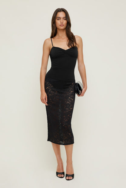 Dynamite Twisted Cami Top Black