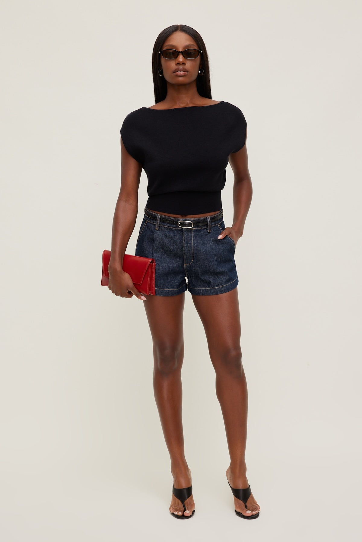 Dynamite Aria Boat Neck Sweater  Black