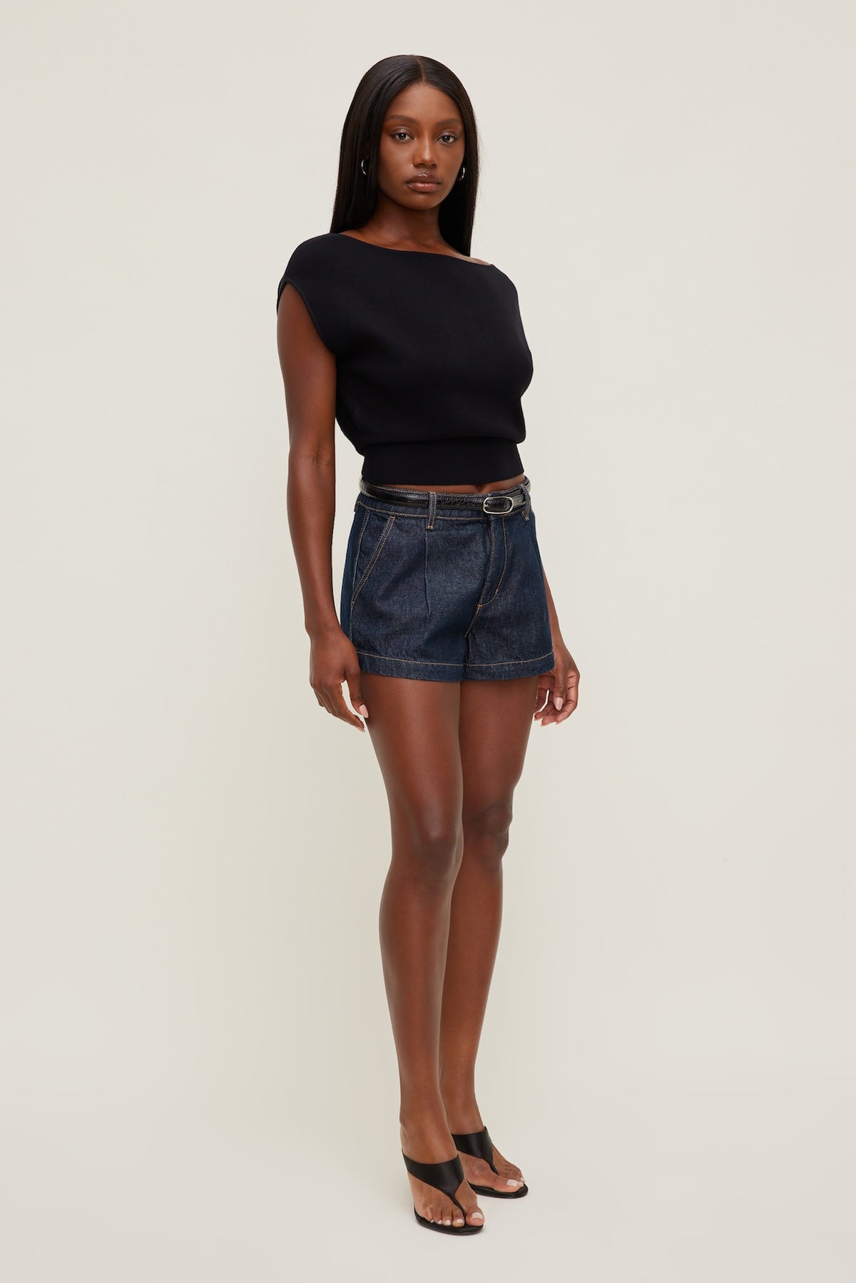 Dynamite Aria Boat Neck Sweater  Black