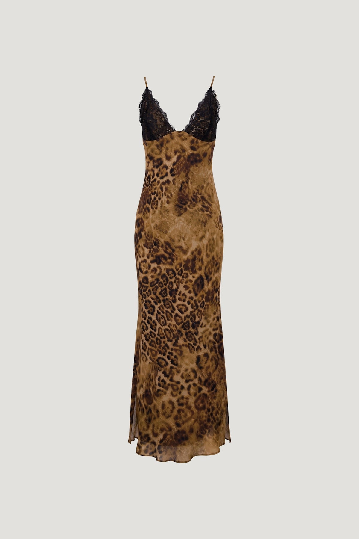 Dynamite Lace Trim Maxi Dress Brown