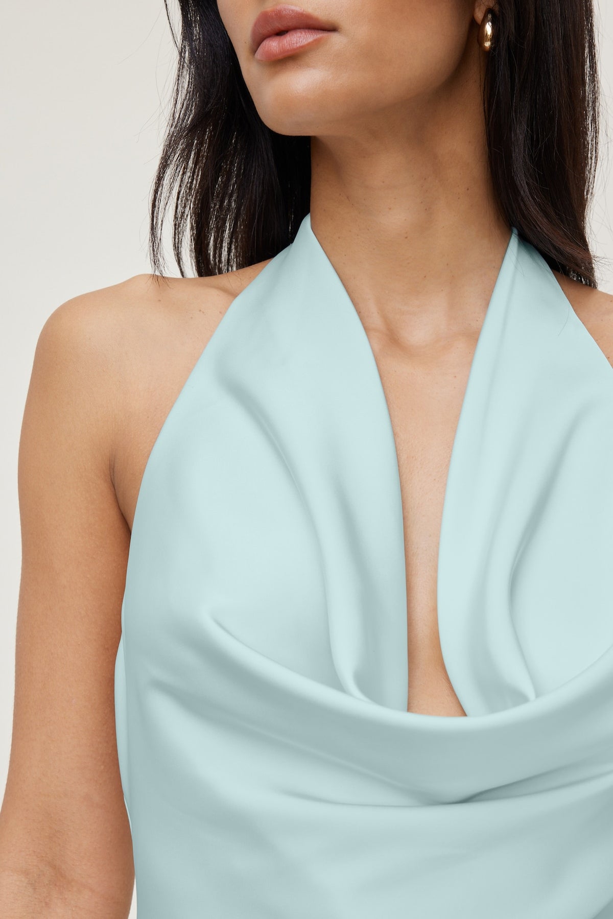 Dynamite Camila Satin Romper Mini Dress Blue
