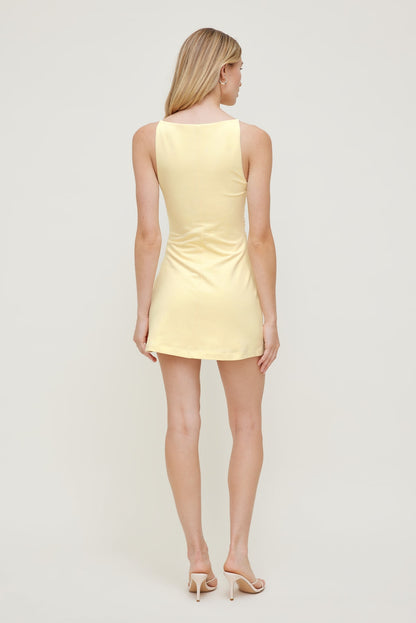Dynamite Kate Cotton Mini Dress Yellow