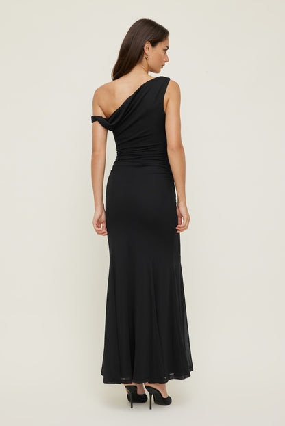 Dynamite Kristina Mesh Maxi Dress Black
