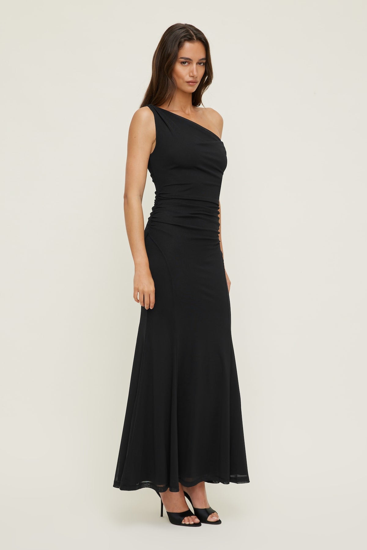 Dynamite Kristina Mesh Maxi Dress Black