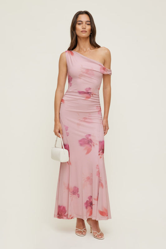 Dynamite Kristina Mesh Maxi Dress Pink