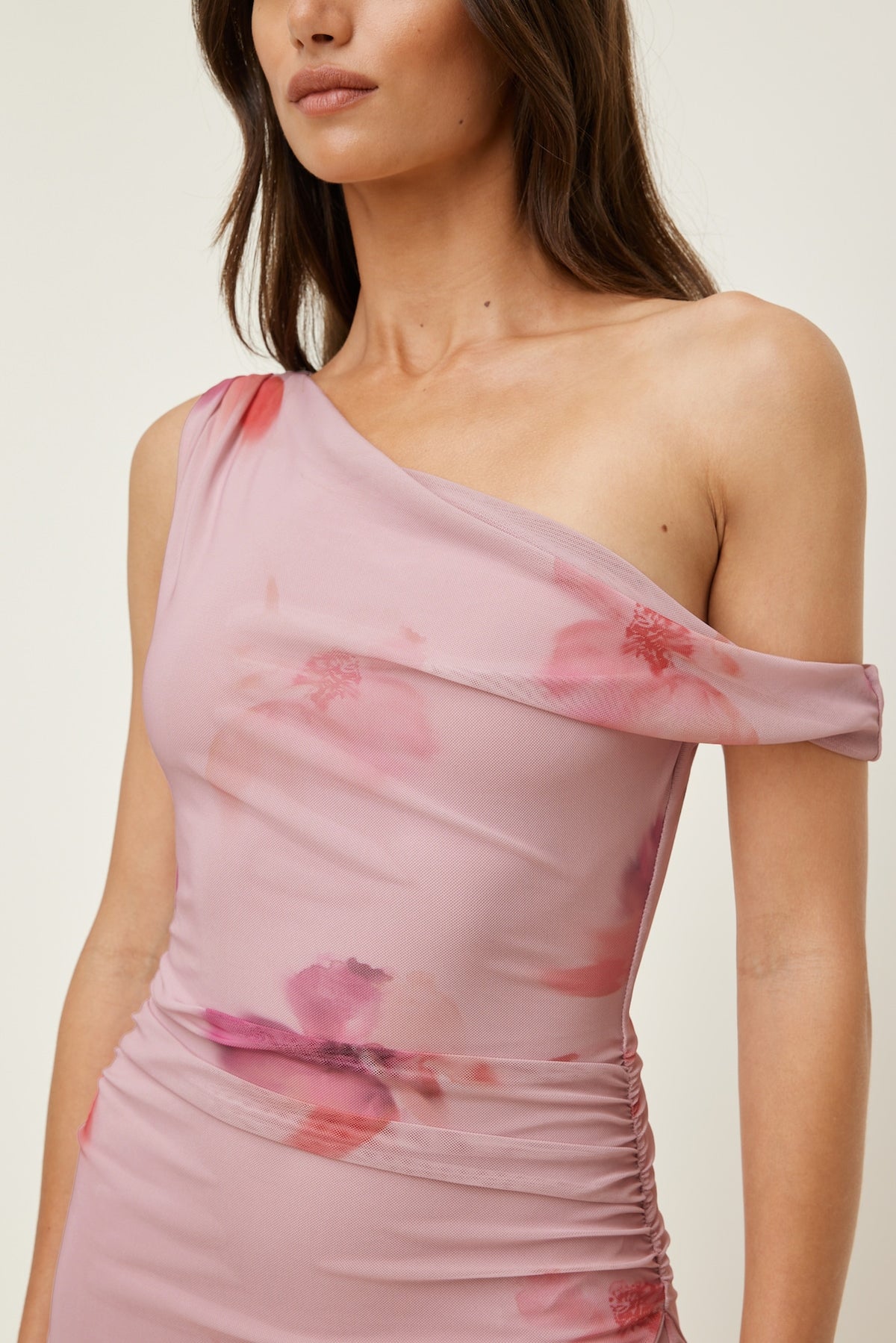 Dynamite Kristina Mesh Maxi Dress Pink