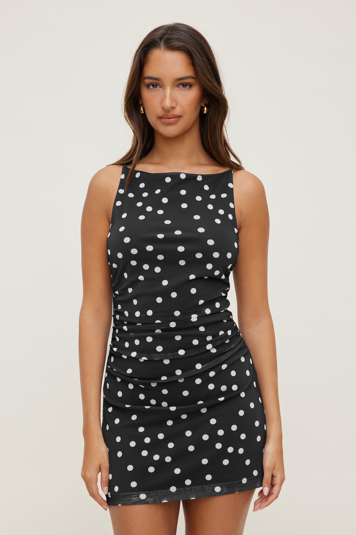 Dynamite Kate Mesh Mini Dress Black