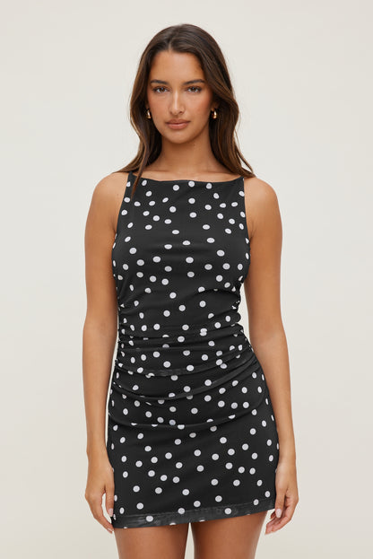Dynamite Kate Mesh Mini Dress Black