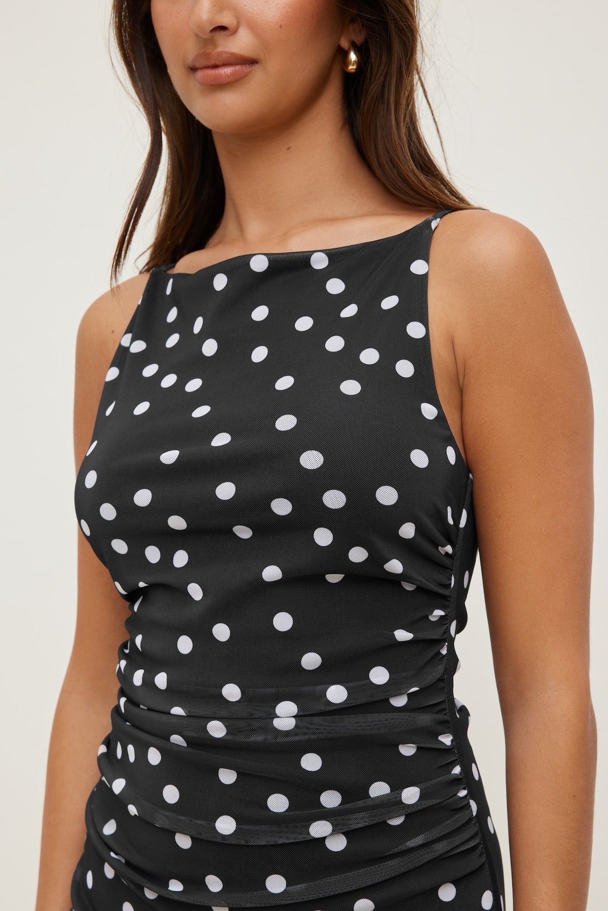 Dynamite Kate Mesh Mini Dress Black