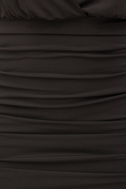 Dynamite Sculpt Keyhole Mini Dress Brown