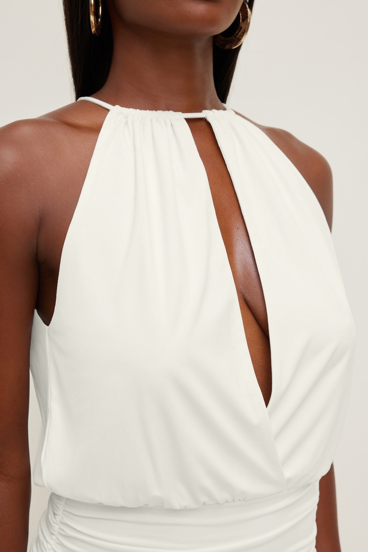 Dynamite Sculpt Keyhole Mini Dress White