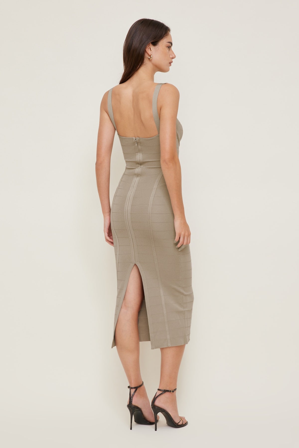 Dynamite Bandage Midi Dress Beige