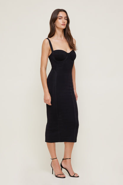 Dynamite Bandage Midi Dress Black