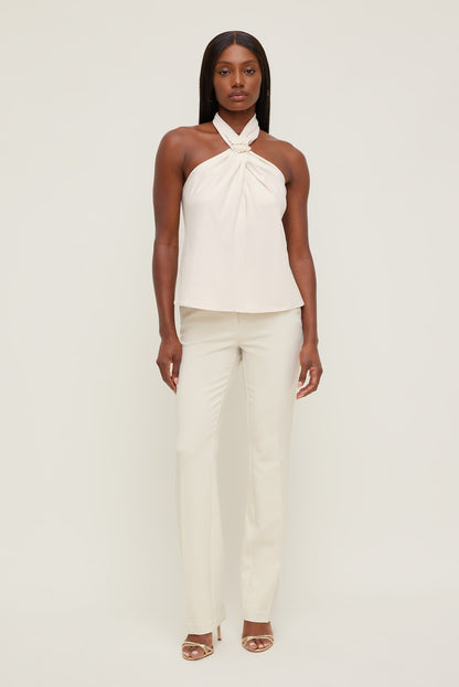 Dynamite High Rise Slim Straight Leg Pants Beige
