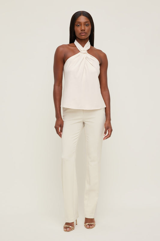 Dynamite High Rise Slim Straight Leg Pants Beige