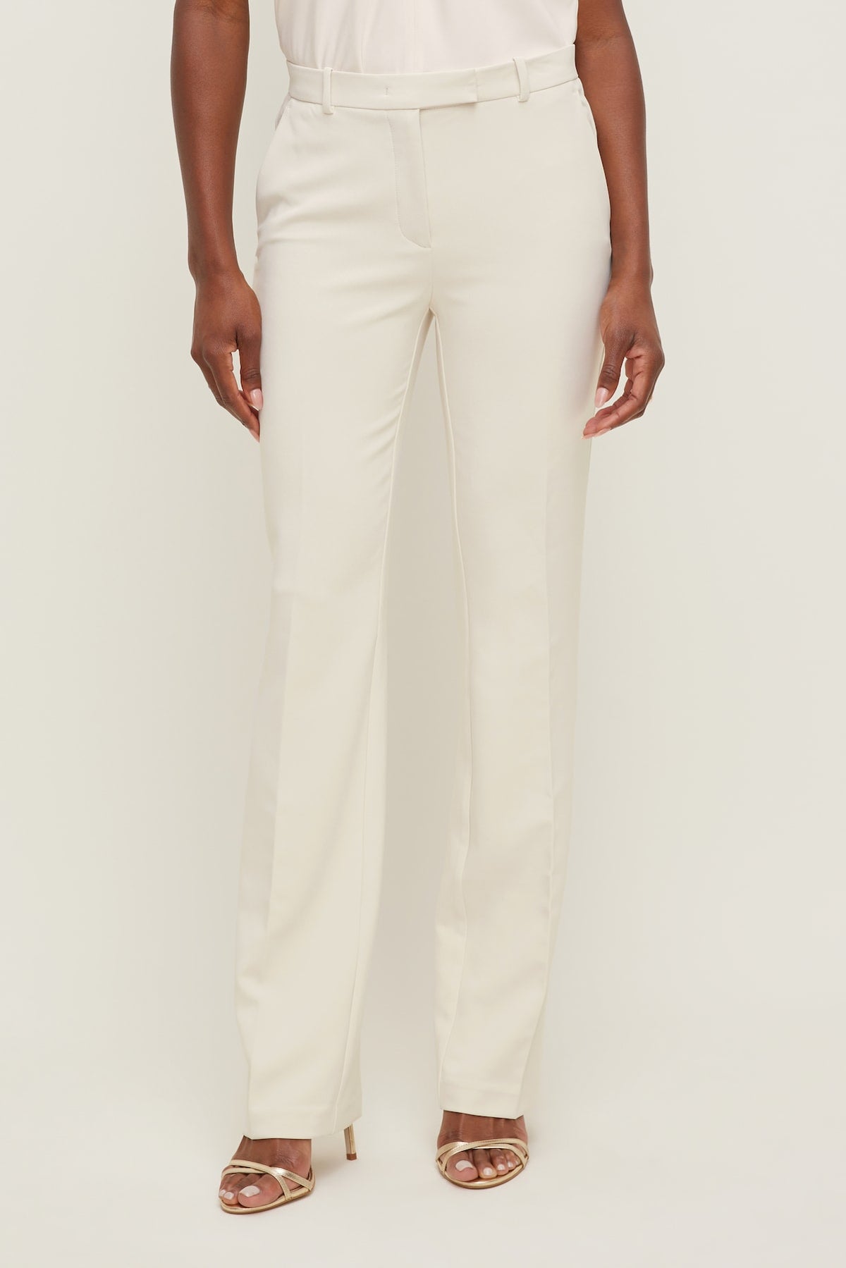Dynamite High Rise Slim Straight Leg Pants Beige
