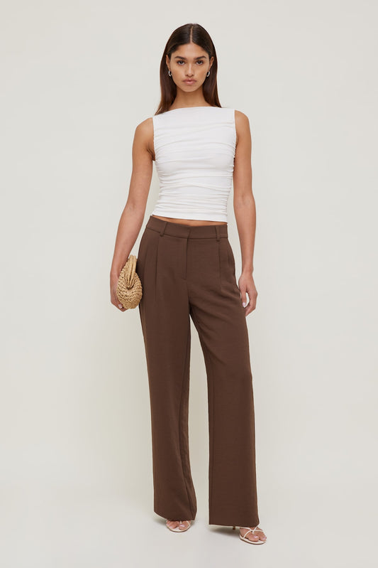 Dynamite Alex Airflow Wide Leg Pants Brown