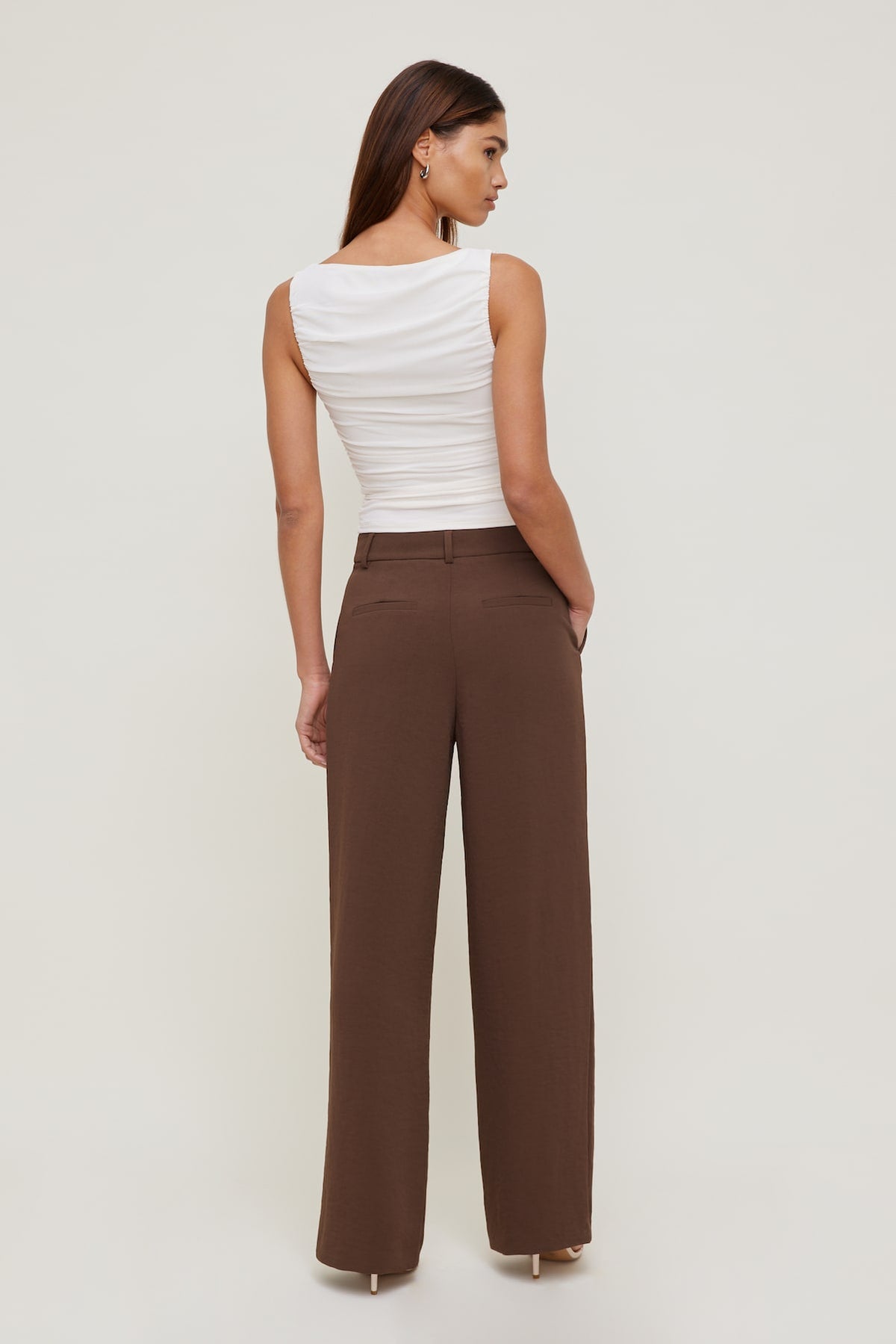 Dynamite Alex Airflow Wide Leg Pants Brown