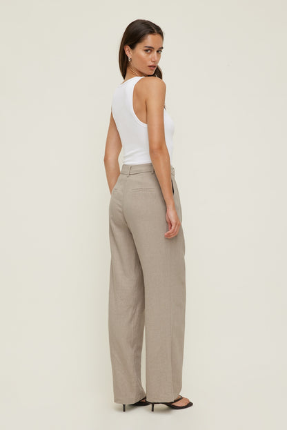 Dynamite Alex Linen Wide Leg Pants Beige