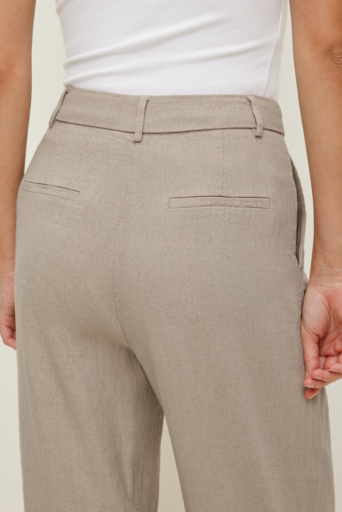Dynamite Alex Linen Wide Leg Pants Beige