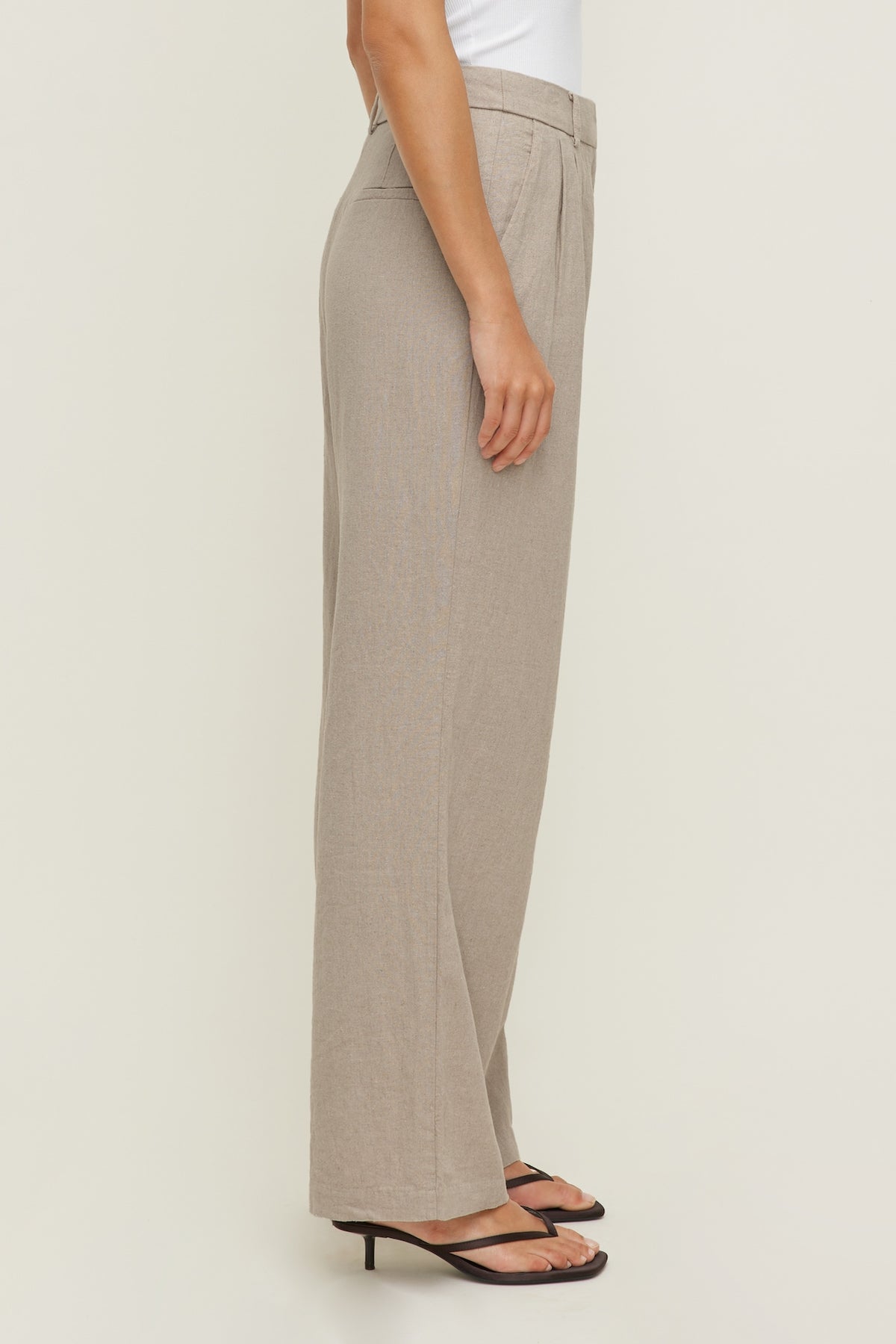 Dynamite Alex Linen Wide Leg Pants Beige