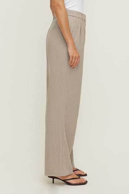 Dynamite Alex Linen Wide Leg Pants Beige