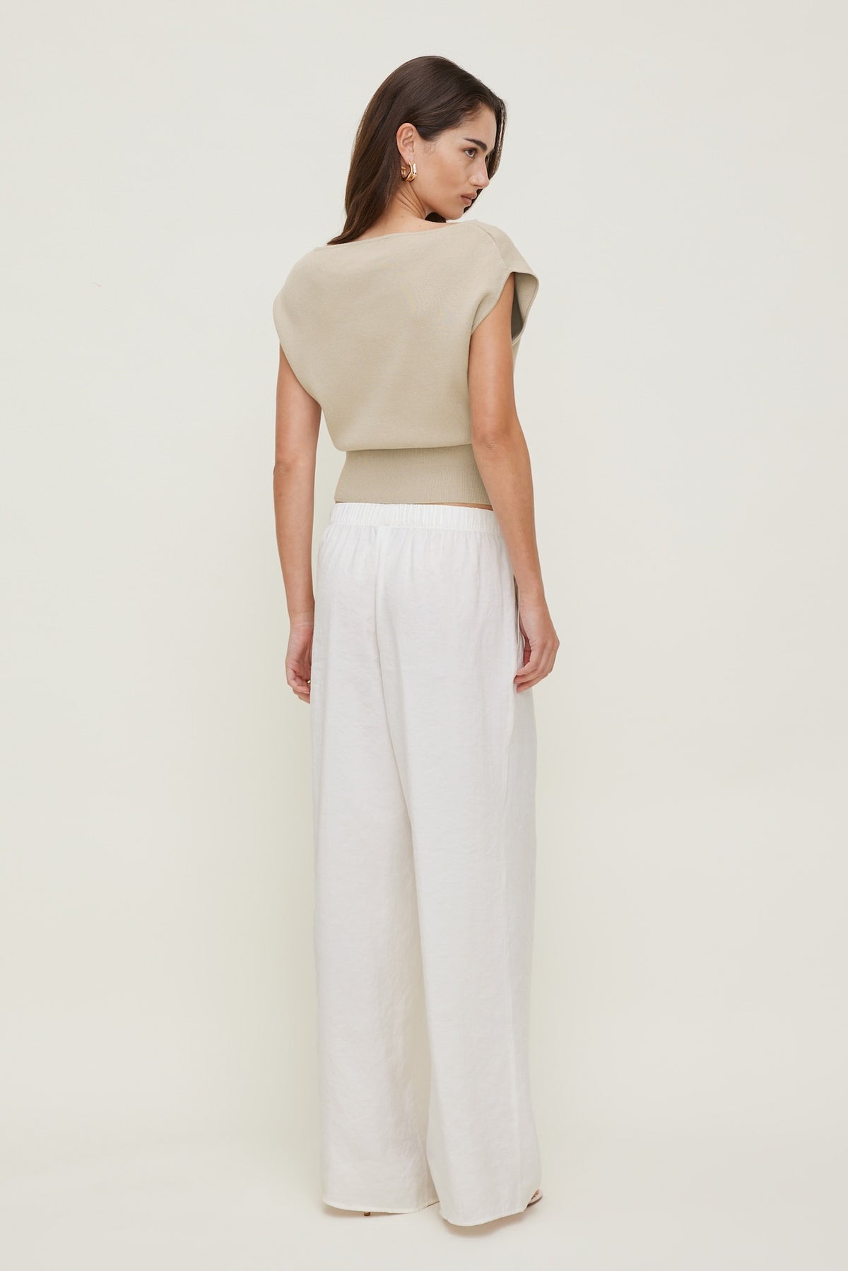 Dynamite Priya Wide Leg Pants White