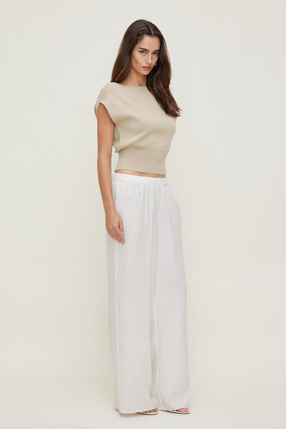 Dynamite Priya Wide Leg Pants White