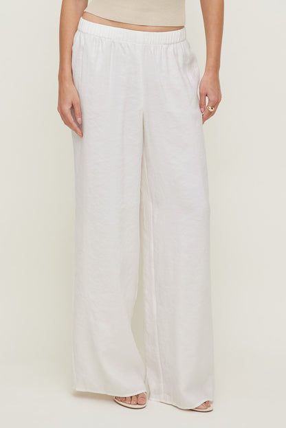 Dynamite Priya Wide Leg Pants White