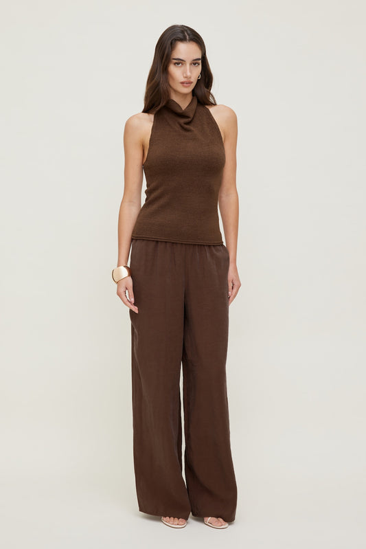 Dynamite Priya Wide Leg Pants Brown
