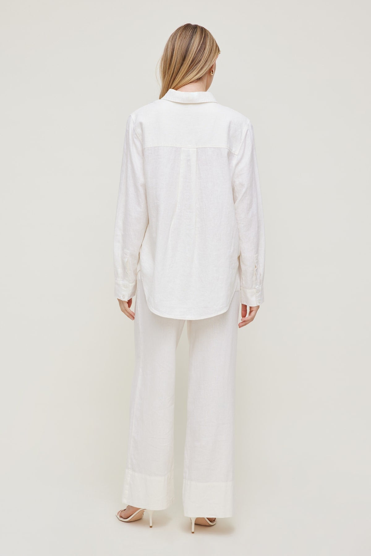 Dynamite Leo Linen Wide Leg Pants White