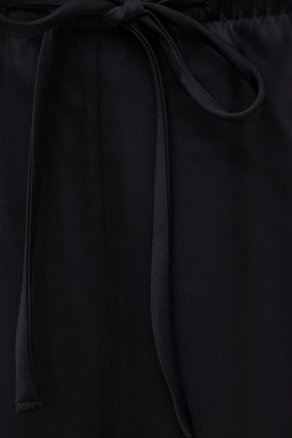 Dynamite Leo Satin Wide Leg Pants Black