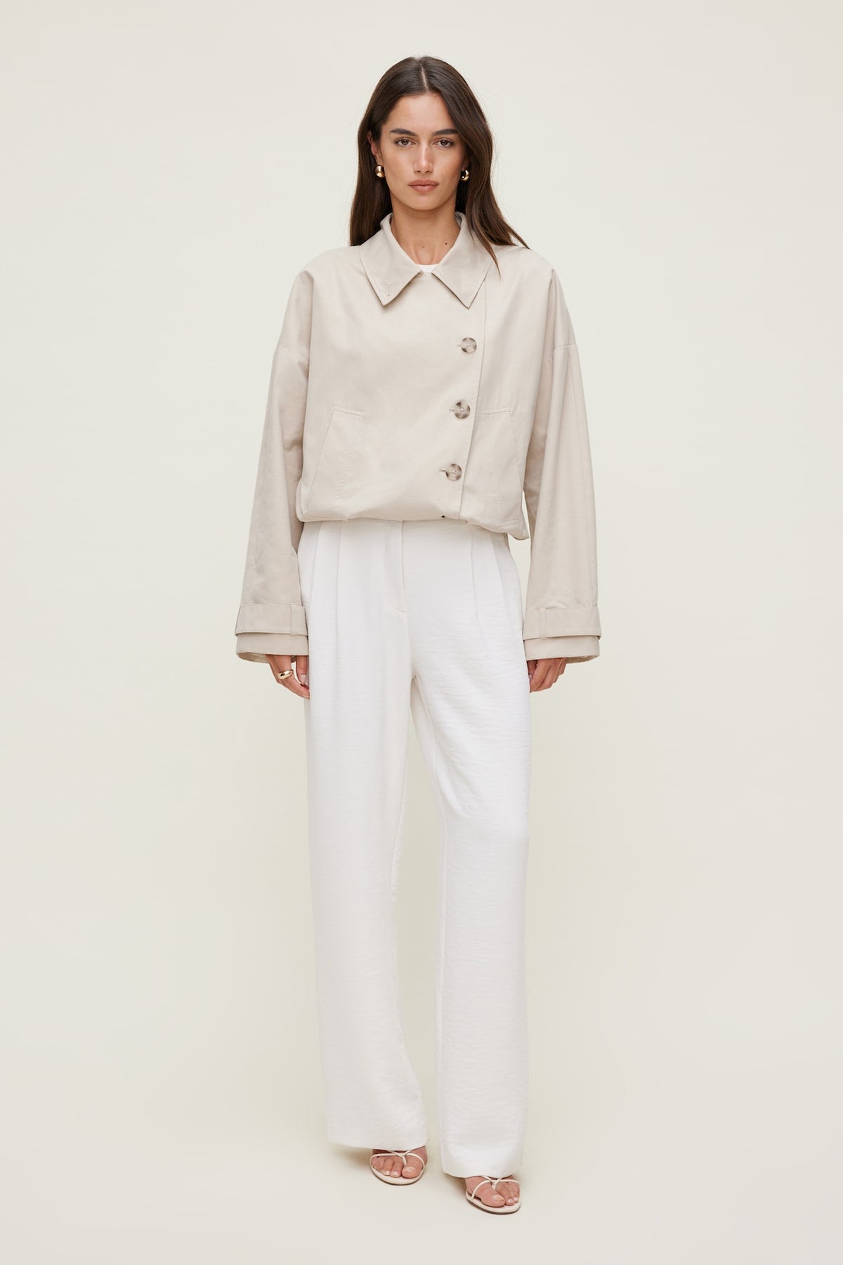 Dynamite Alex Airflow Wide Leg Pants White
