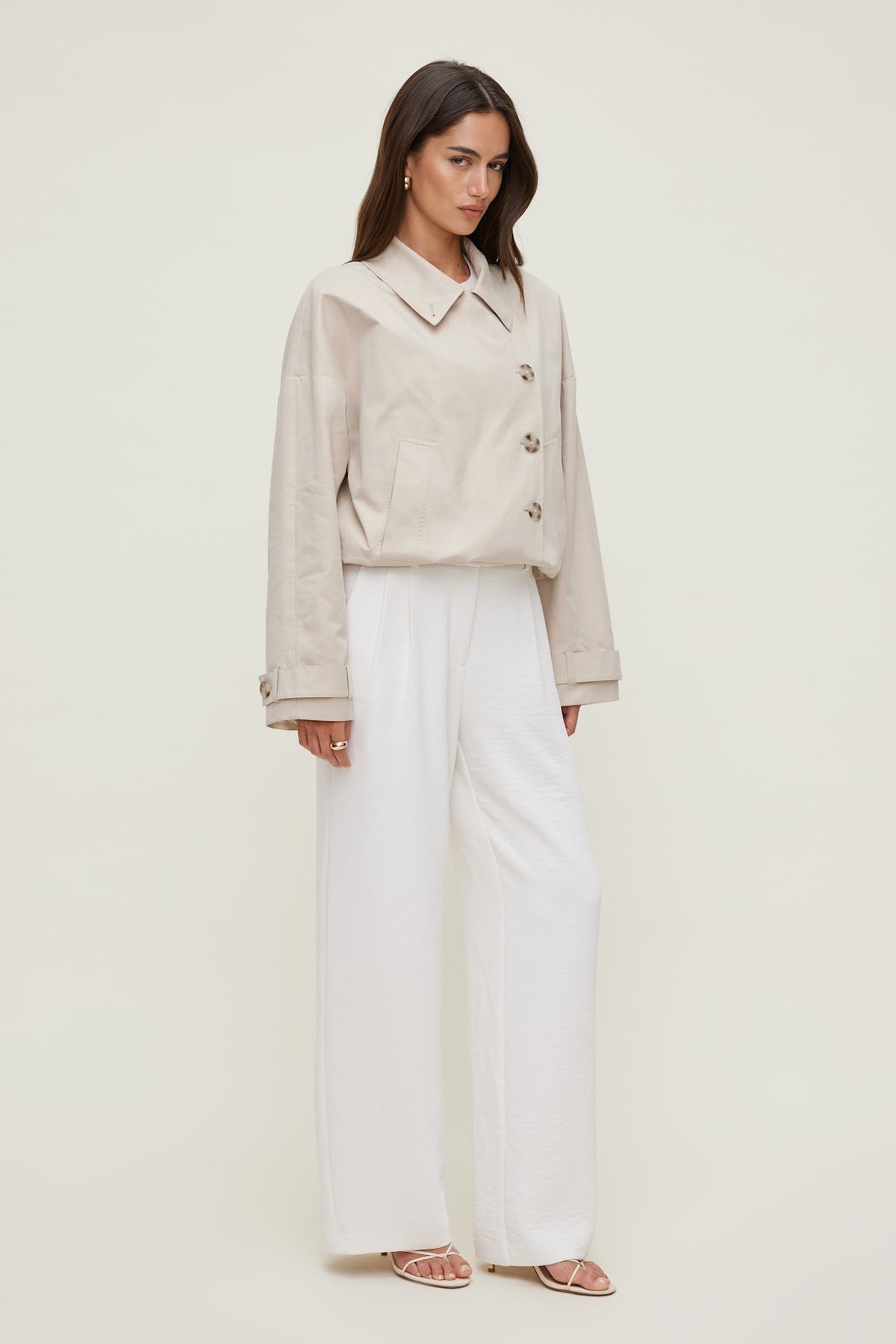Dynamite Alex Airflow Wide Leg Pants White