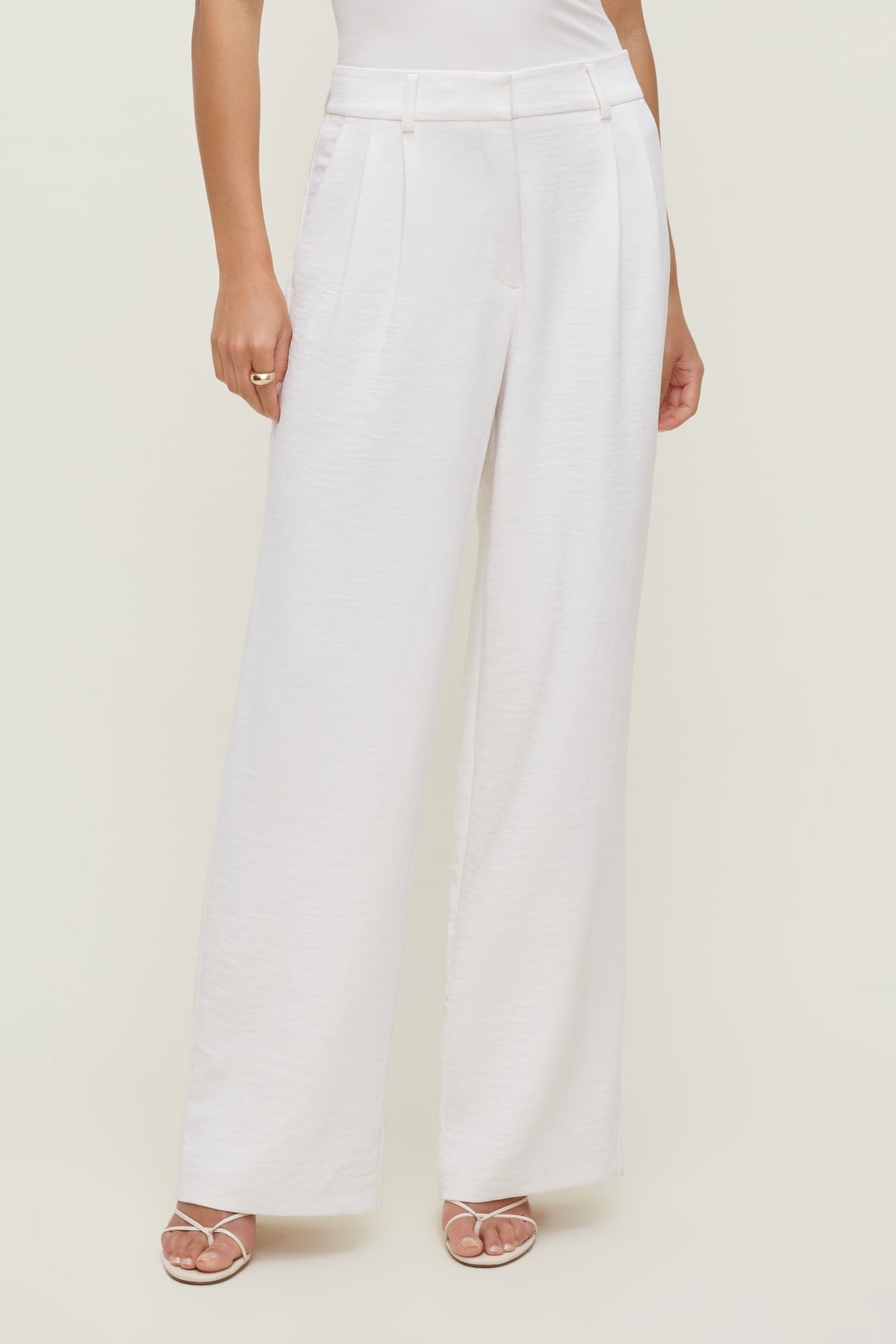 Dynamite Alex Airflow Wide Leg Pants White